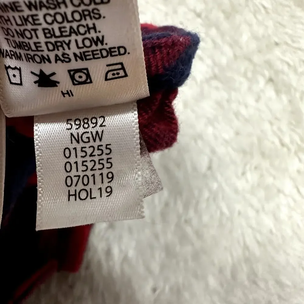 Hanna Andersson Buffalo Plaid Check Jumpsuit Blue Red One Piece PJs Pajamas 6 7